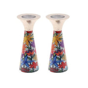 Yair Emanuel - Painted Flower Shabbat Candlesticks by Yair Emanuel - ModernTribe