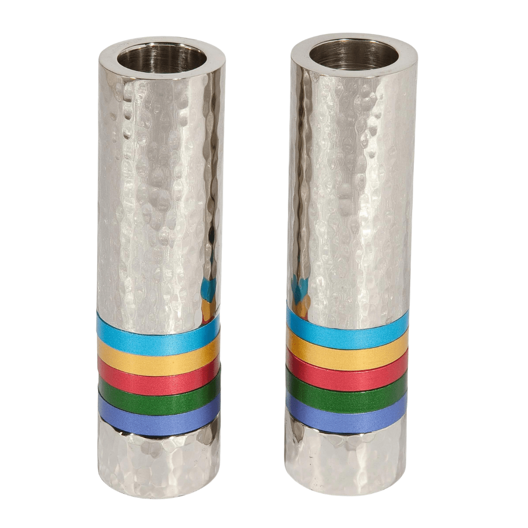 Yair Emanuel Candlesticks Cylinder Hammered Candlesticks by Yair Emanuel - Multicolor