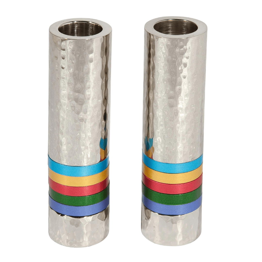 Yair Emanuel - Cylinder Hammered Candlesticks by Yair Emanuel - Multicolor - ModernTribe