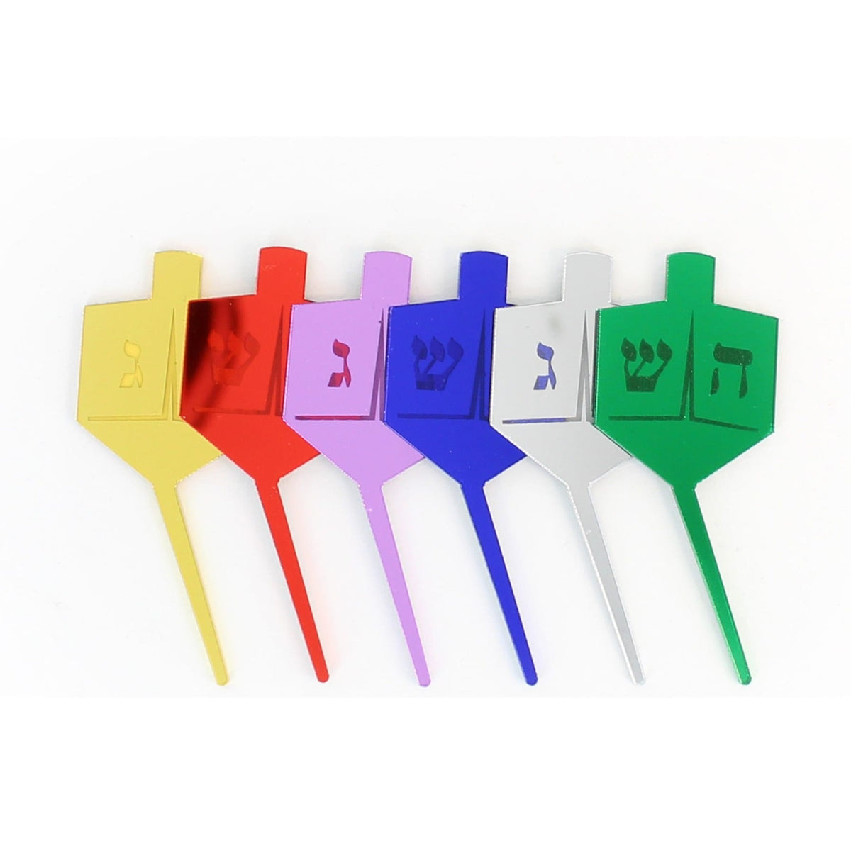 Cazenove Party Accessory Lucite Dreidel Cake Toppers - Set of 6