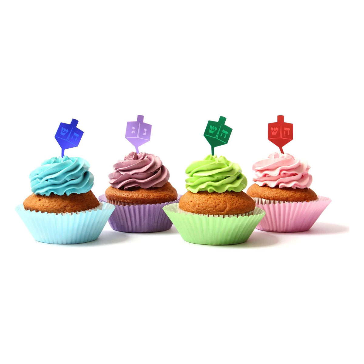 Cazenove Party Accessory Lucite Dreidel Cake Toppers - Set of 6