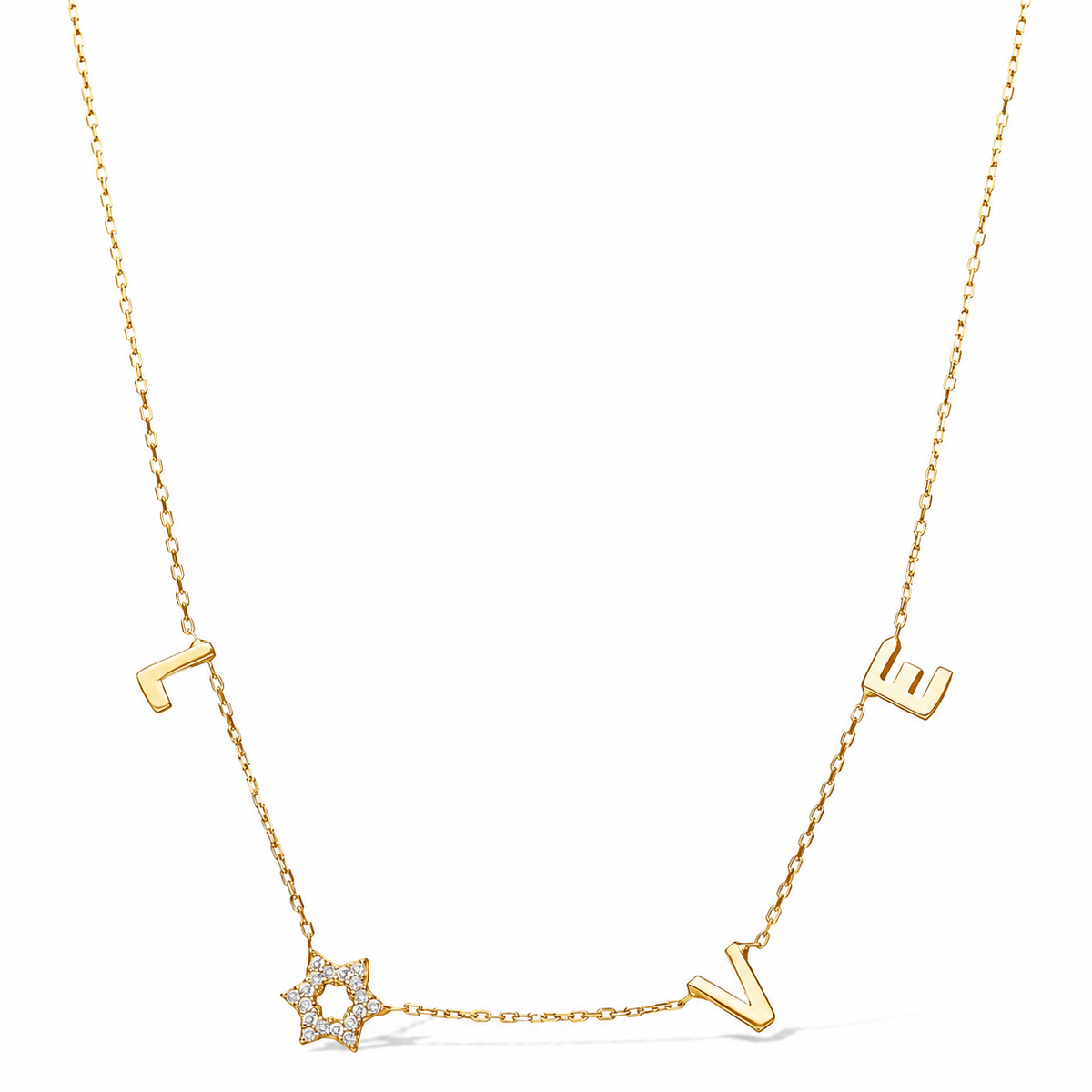Stitch and Stone Necklaces Love Necklace with a Sparkling Star of David - Silver or Gold Vermeil