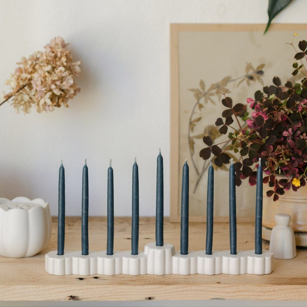 The Floral Society Menorahs Ceramic Fleur Menorah