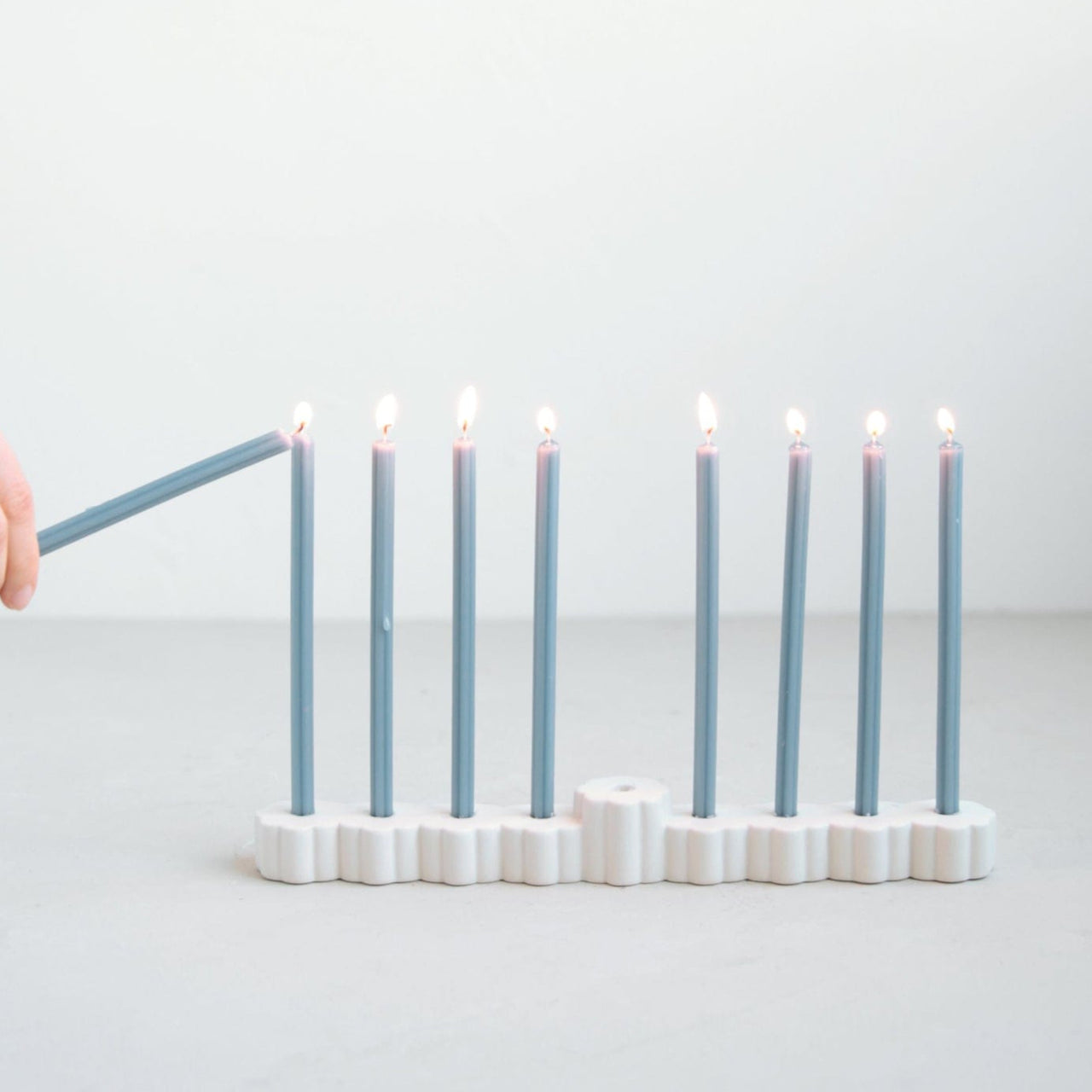 The Floral Society Menorahs Ceramic Fleur Menorah