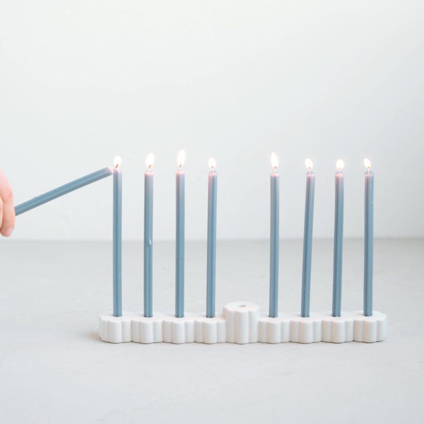 The Floral Society Menorahs Ceramic Fleur Menorah