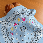 The Nosh Table Challah Covers Bandana Print Embroidered Challah Cover