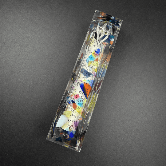 Smash Glass Mosaic Mezuzah Case by KG Custom Mosaics