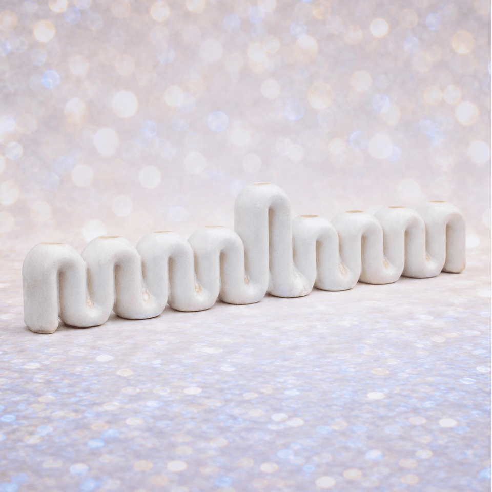 Feldi Studios - Handmade Swiggle Menorah - Cream - ModernTribe
