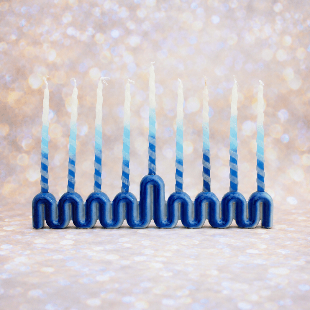 Feldi Studios - Handmade Swiggle Menorah - Blue Fade - ModernTribe