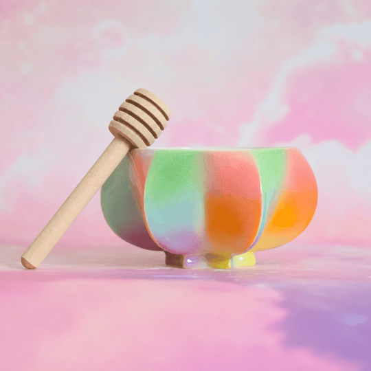 Star of David Pom Honey Pot - Rainbow