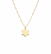 Miriam Merenfeld Jewelry - Liz Star of David with Diamond Paperclip Necklace by Miriam Merenfeld - (Gold - Plated or Sterling Silver) - ModernTribe