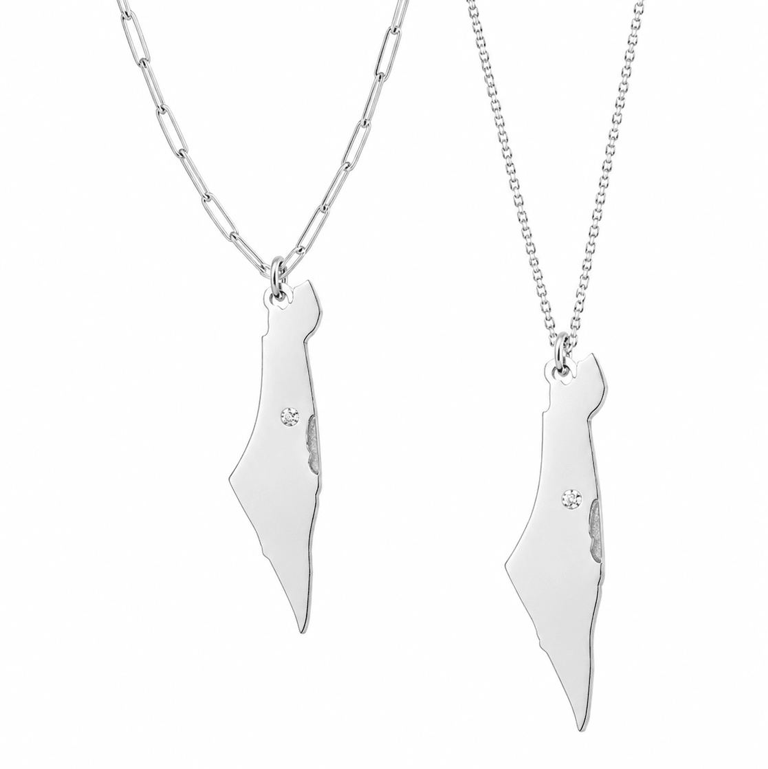 Miriam Merenfeld Jewelry - Eretz Israel Diamond Necklace - (Sterling Silver or Gold-Plated) - ModernTribe