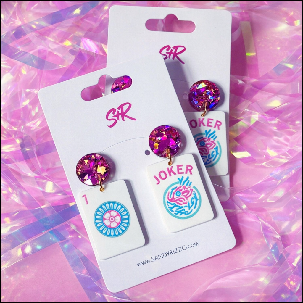 Sandy + Rizzo - Party Mahjong Dangle Earrings - ModernTribe