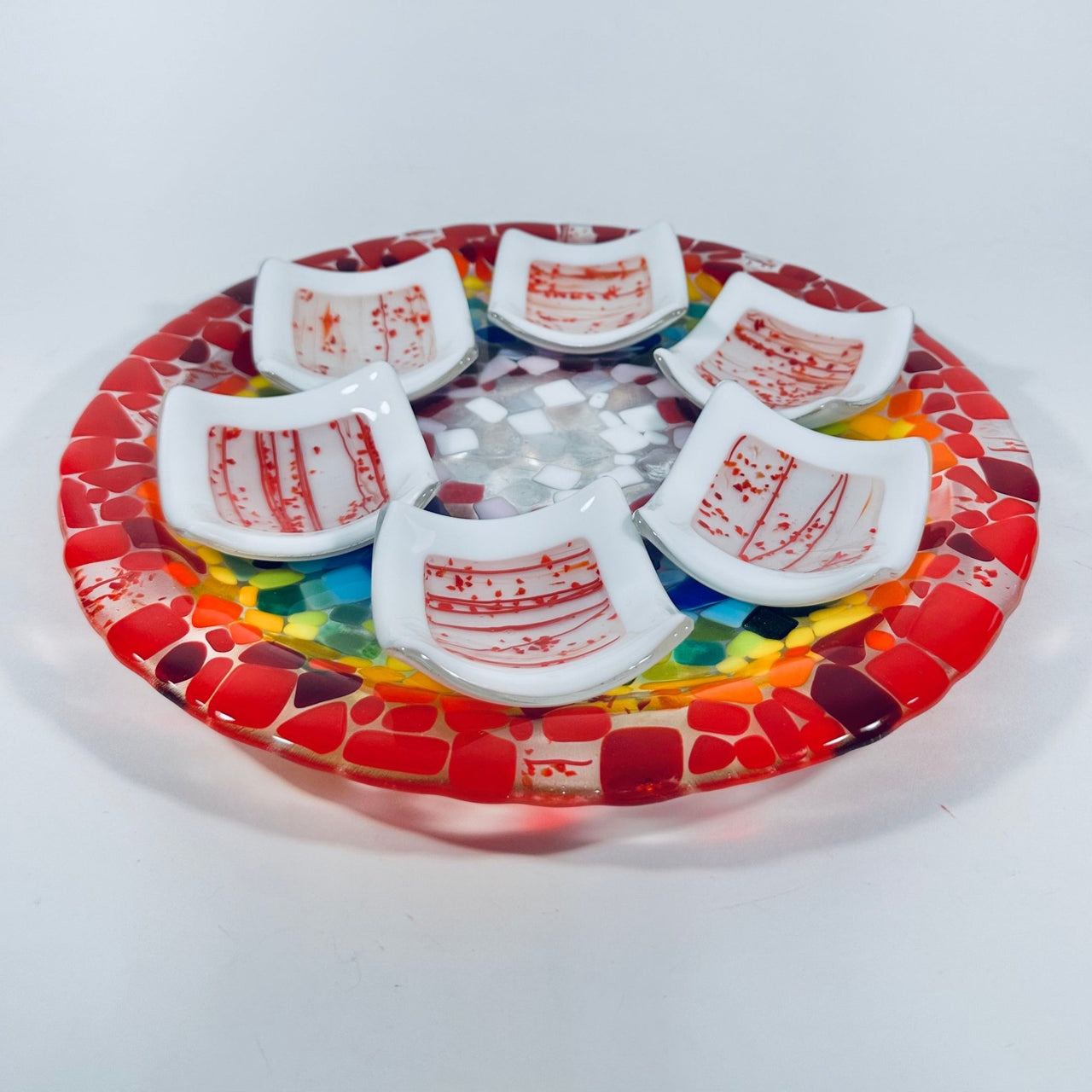 Jacki Cohen Glass Art Designs - Confetti Seder Plate by Jacki Cohen - ModernTribe