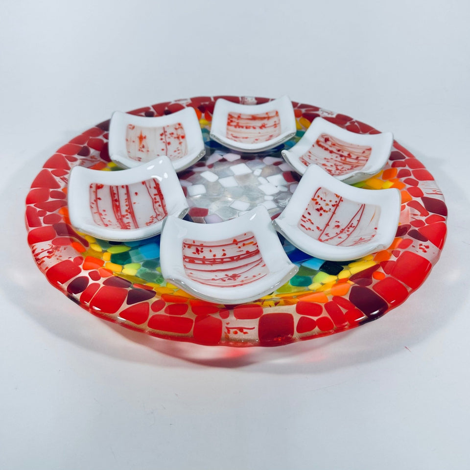 Jacki Cohen Glass Art Designs - Confetti Seder Plate by Jacki Cohen - ModernTribe