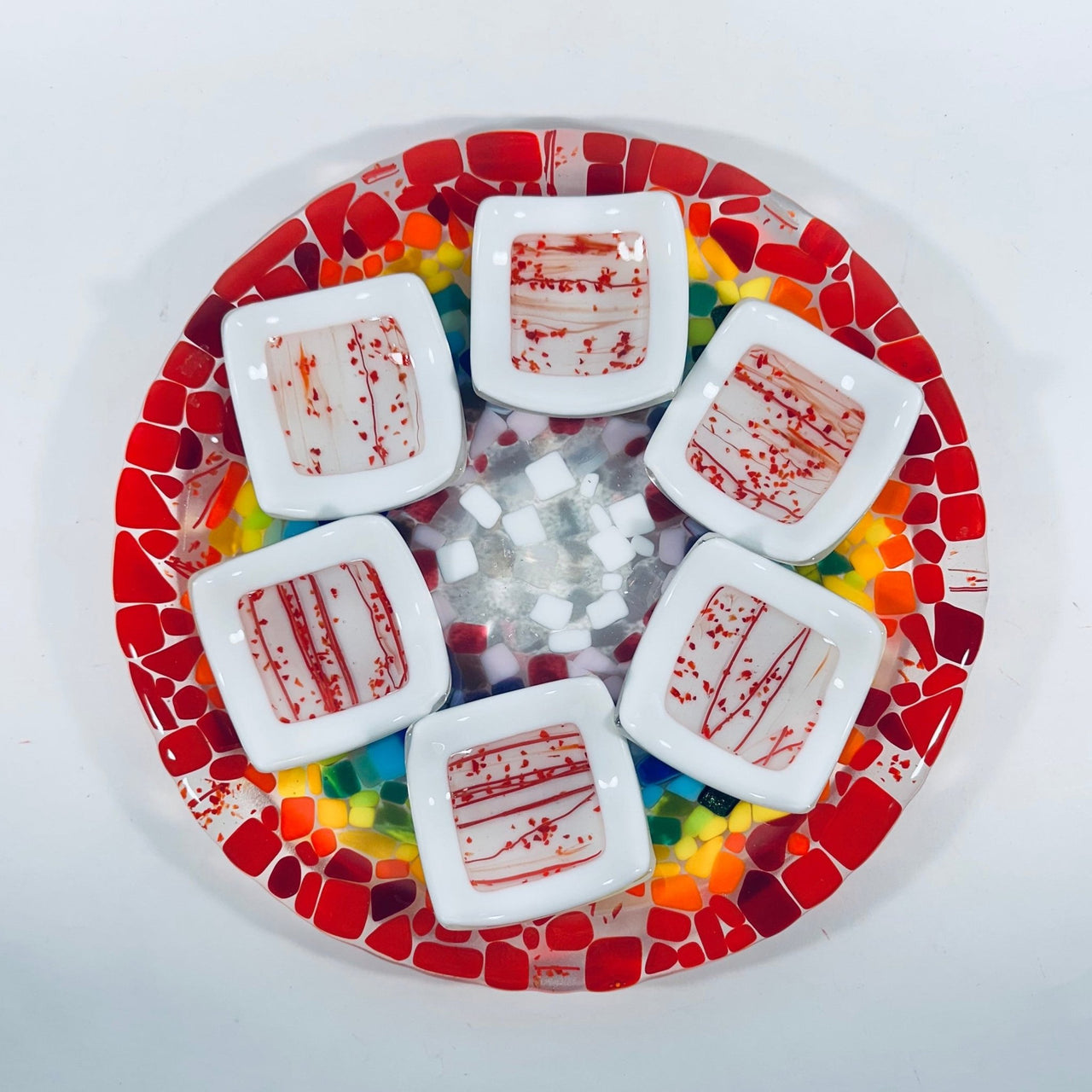 Jacki Cohen Glass Art Designs - Confetti Seder Plate by Jacki Cohen - ModernTribe