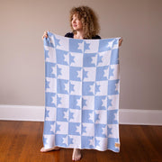 Adara Rituals Blankets Star of David Baby Blanket - Light Blue and White