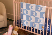 Adara Rituals Blankets Star of David Baby Blanket - Light Blue and White