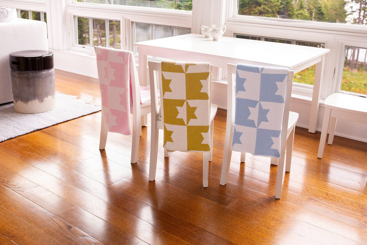 Adara Rituals - Star of David Baby Blanket - Light Pink and White - ModernTribe
