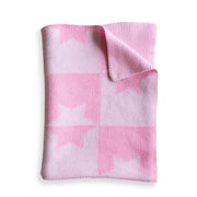 Adara Rituals Blankets Star of David Baby Blanket - Light Pink and White