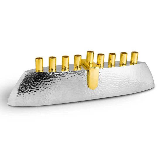 Hammered Boat Menorah