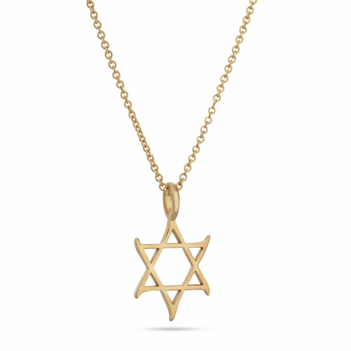 Curved Star of David necklace in 14k gold by Sages & Souls