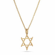 Curved Star of David necklace in 14k gold by Sages & Souls