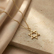 Curved Star of David necklace lifestyle shot