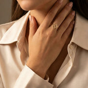 Curved Star of David ring, worn