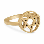 Curved Star of David ring side view