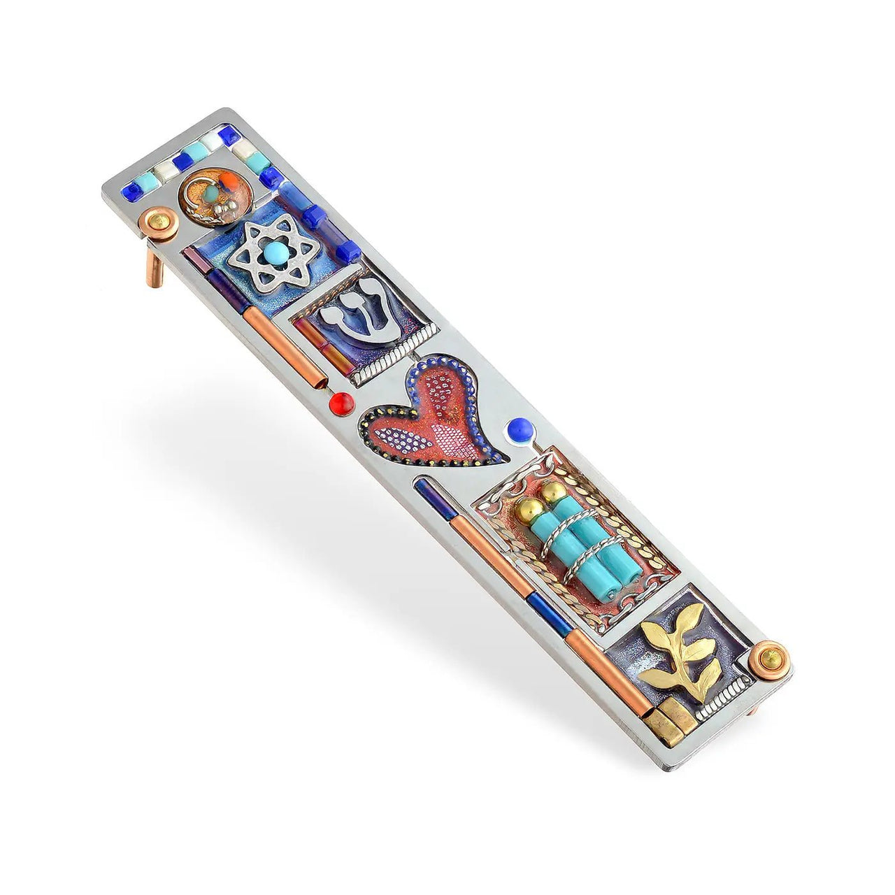 Seeka - Seeka Colorful Heart and Torah Mezuzah - ModernTribe