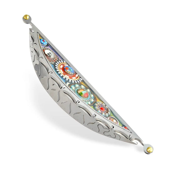 Modern Crescent Mezuzah by Seeka