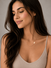 Miriam Merenfeld Jewelry Necklaces Dani Hamsa Diamond Paperclip Necklace - (Sterling Silver, Gold-Plated, or Two-Tone)