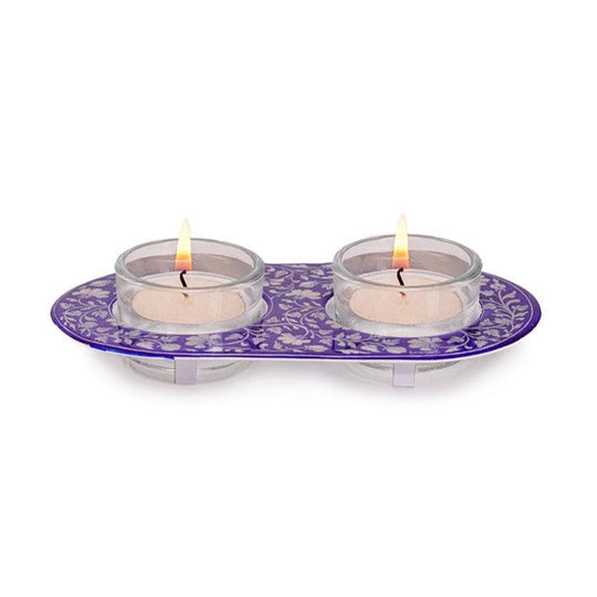 Floral Purple Tea Light Candle Holder by Yair Emanuel