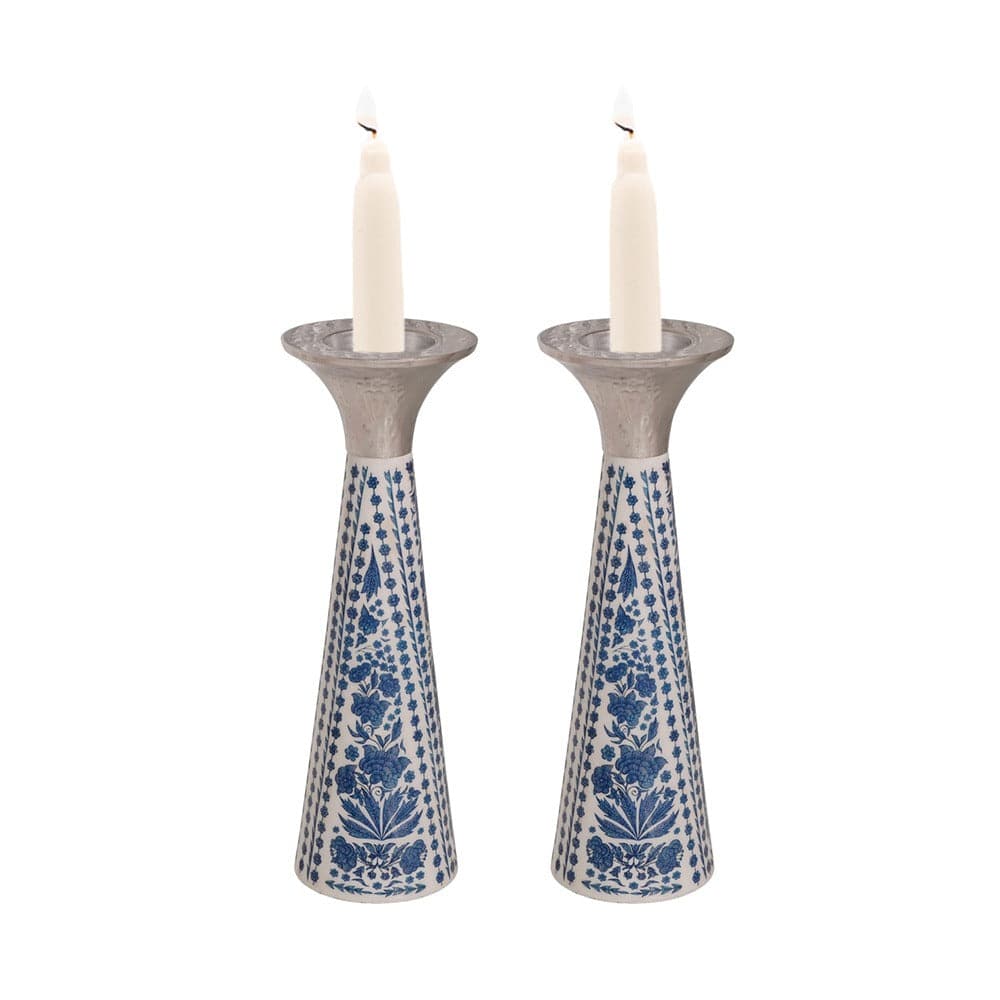 Yair Emanuel - Blue Floral Candlesticks Yair Emanuel - ModernTribe