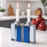 Israel Museum - Blue Mondrian Candleholders by Israel Museum - ModernTribe