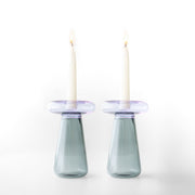 Tchotchke Judaica Candlesticks Purple + Smoke Mushroom Candlesticks