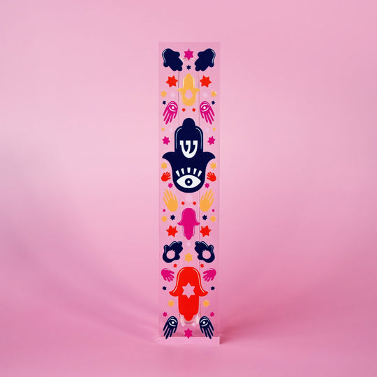 Colorful Hamsa Mezuzah by Ariel Tidhar