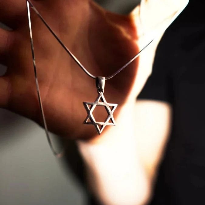 Alef Bet - Sterling Silver Classic Star of David Necklace - ModernTribe