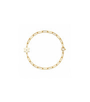 Miriam Merenfeld Jewelry - Dani Star of David Diamond Paperclip Bracelet / Anklet - (Sterling Silver, Gold - Plated or Two - Tone) - ModernTribe