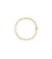 Miriam Merenfeld Jewelry - Dani Star of David Diamond Paperclip Bracelet / Anklet - (Sterling Silver, Gold - Plated or Two - Tone) - ModernTribe