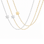 Miriam Merenfeld Jewelry - Dani Star of David Diamond Paperclip Necklace - (Gold - Plated, Sterling Silver or Two - Tone) - ModernTribe