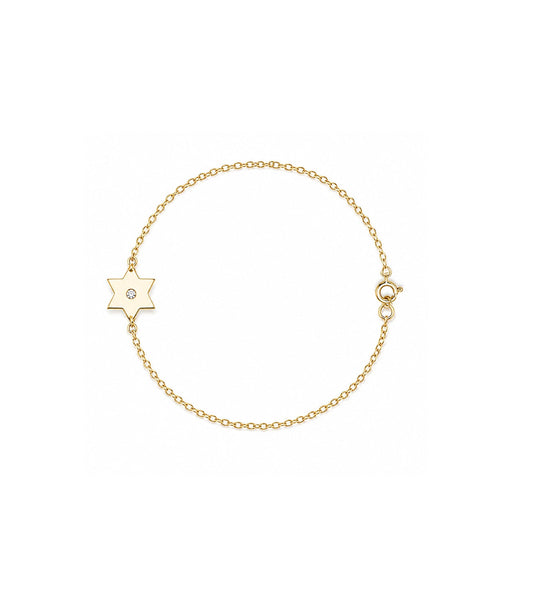 Dani Classic Star of David Diamond Bracelet / Anklet - (Sterling Silver, Gold-Vermeil or Two-Tone)