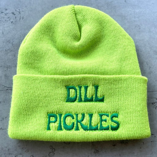 The Silver Spider Hats Lime Green Dill Pickles Knit Beanie - Lime Green