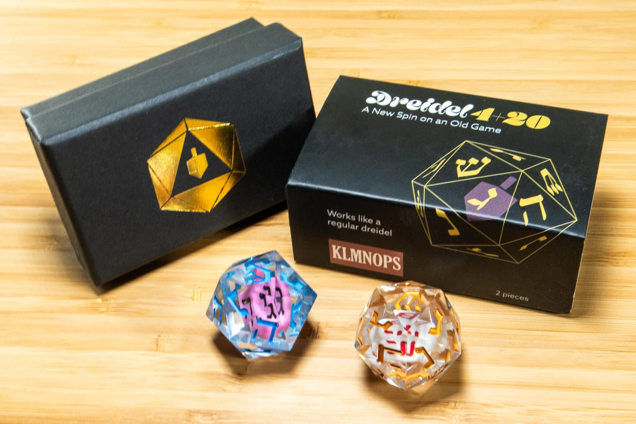 Dreidel20 - Dreidel4+20: The World's First Twenty - Sided Dreidel: Boxed Set of Two - ModernTribe
