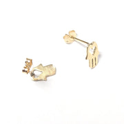 Bareket Jewelry Earrings 14k Gold 14k Gold Hamsa Heart Earrings