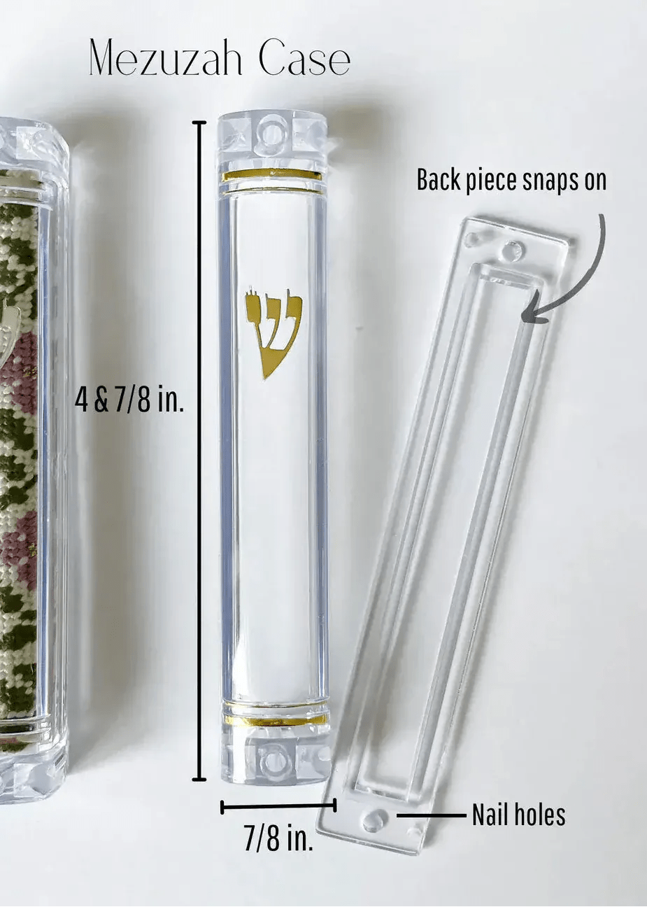 Allison Ivy - Atlantic Waves Hand - Painted Needlepoint Mezuzah Kit - ModernTribe