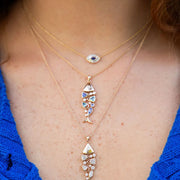 Les Petit Jewels Necklaces Protection Evil Eye Necklace with Sapphire - 14k Gold