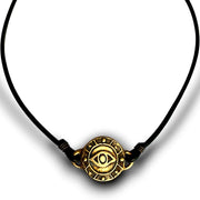 Marla Studio - Eye Medallion Leather Cord Choker by Marla Studio - Bronze - ModernTribe