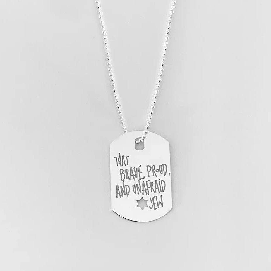 Miriam Merenfeld Jewelry Necklaces That Proud Jew ID Tag Necklace - Choice of Statement - (Sterling Silver or Gold-Plated)